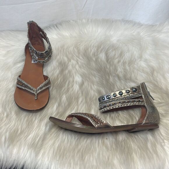 Steve Madden Devinne Studded Ankle Strap Fisherman Thong Sandals Sz 10 - Picture 1 of 6